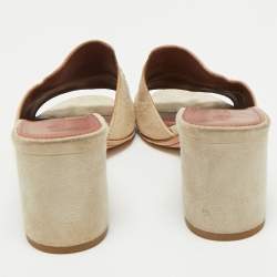 Loro Piana Beige Suede Summer Charms Walk Slide Sandals Size 35