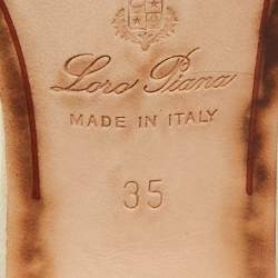 Loro Piana Beige Suede Summer Charms Walk Slide Sandals Size 35