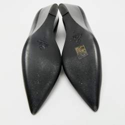 Loro Piana Black Leather Viola Wedge Pumps Size 41