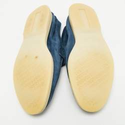 Pre Owned Loro Piana Navy Blue Suede Summer Walk Loafers Size 39.5