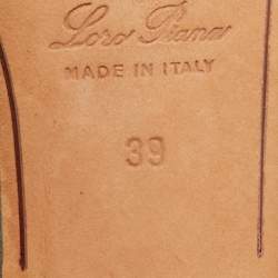 Pre Owned Loro Piana Green Ostrich Leather Summer Charms Walk Slide Sandals Size 39