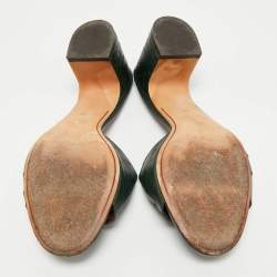 Pre Owned Loro Piana Green Ostrich Leather Summer Charms Walk Slide Sandals Size 39