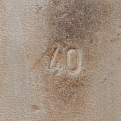 Pre Owned Loro Piana Red Leather Floral Applique Flat Slides Size 40