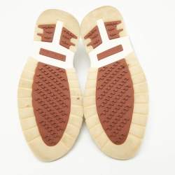 Pre Owned Loro Piana Grey Knit Fabric and Suede 360 LP Flexy Walk Sneakers Size 39