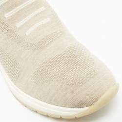 Pre Owned Loro Piana Grey Knit Fabric and Suede 360 LP Flexy Walk Sneakers Size 39