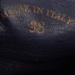 Pre Owned Loro Piana Navy Blue Suede Babouche Charms Walk Flat Mules Size 38