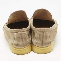 Pre Owned Loro Piana Beige Suede Summer Charms Walk Loafers Size 41