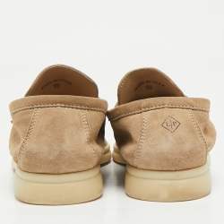 Pre Owned Loro Piana Beige Suede Summer Charms Walk Loafers Size 38