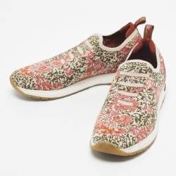 Pre Owned Loro Piana Multicolor Knit Fabric and Suede 360 LP Flexy Walk Slip On Sneakers Size 39