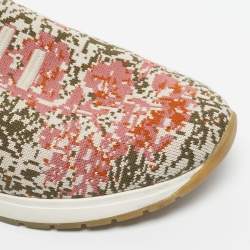 Pre Owned Loro Piana Multicolor Knit Fabric and Suede 360 LP Flexy Walk Slip On Sneakers Size 39