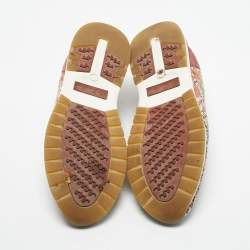 Pre Owned Loro Piana Multicolor Knit Fabric and Suede 360 LP Flexy Walk Slip On Sneakers Size 39