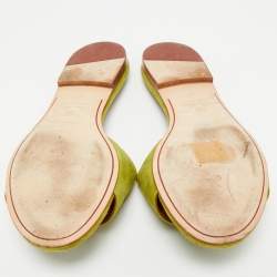 Pre Owned Loro Piana Green Suede Summer Charms Walk Flat Slides Size 37