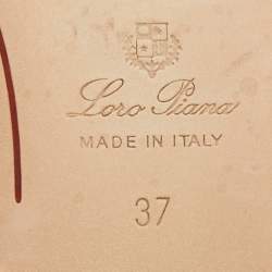 Pre Owned Loro Piana Green Suede Summer Charms Walk Flat Slides Size 37