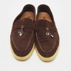Pre Owned Loro Piana Brown Suede Summer Charms Walk Loafers Size 38