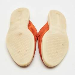 Pre Owned Loro Piana Orange Suede Babouche Charms Walk Mules Size 37.5