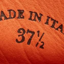 Pre Owned Loro Piana Orange Suede Babouche Charms Walk Mules Size 37.5