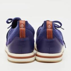 Pre Owned Loro Piana Blue Knit Fabric 360 LP Flexy Walk Sneakers Size 39