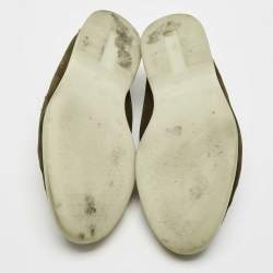 Pre Owned Loro Piana Green Suede Summer Charms Walk Loafers Size 39