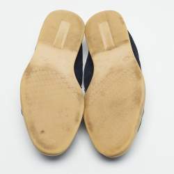 Pre Owned Loro Piana Navy Blue Suede Summer Charms Walk Loafers Size 38