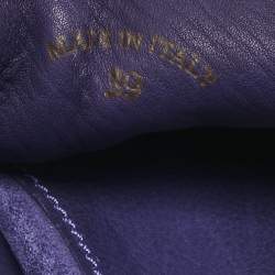 Pre Owned Loro Piana Blue Suede Babouche Charms Walk Flat Mules Size 39