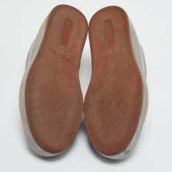 Pre Owned Loro Piana Grey Shearling and Suede Nuages Lace Up Sneakers Size 37