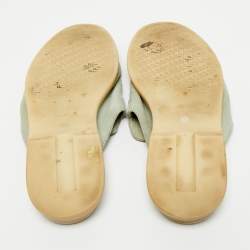 Pre Owned Loro Piana Blue Suede Babouche Charms Walk Mules Size 36