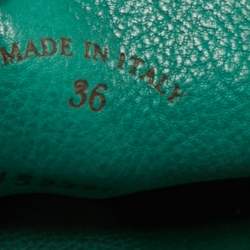 Pre Owned Loro Piana Green Suede Babouche Charms Walk Mules Size 36