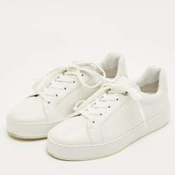 Pre Owned Loro Piana White Leather Nuage Low Top Sneakers Size 35