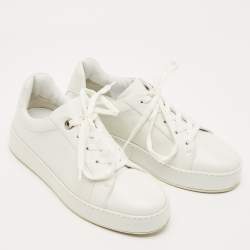 Pre Owned Loro Piana White Leather Nuage Low Top Sneakers Size 35