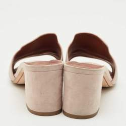 Pre Owned Loro Piana Mauve Suede Summer Charms Heel Mules Size 37