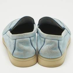 Pre Owned Loro Piana Blue Suede Summer Charms Walk Loafers Size 37