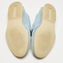 Pre Owned Loro Piana Blue Suede Summer Charms Walk Loafers Size 37