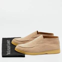 Pre Owned Loro Piana Beige Suede Open Walk Ankle Length Boots Size 40