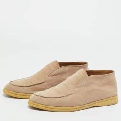 Pre Owned Loro Piana Beige Suede Open Walk Ankle Length Boots Size 40