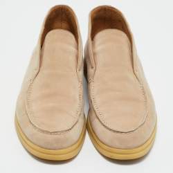 Pre Owned Loro Piana Beige Suede Open Walk Ankle Length Boots Size 40