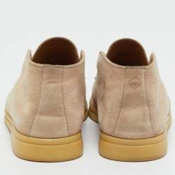 Pre Owned Loro Piana Beige Suede Open Walk Ankle Length Boots Size 40
