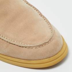 Pre Owned Loro Piana Beige Suede Open Walk Ankle Length Boots Size 40