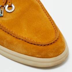 Pre Owned Loro Piana Light Brown Suede Babouche Charms Walk Mules Size 36