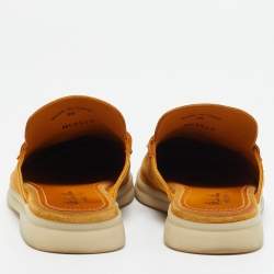 Pre Owned Loro Piana Light Brown Suede Babouche Charms Walk Mules Size 36