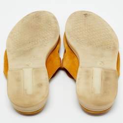 Pre Owned Loro Piana Light Brown Suede Babouche Charms Walk Mules Size 36