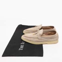 Pre Owned Loro Piana Beige Suede Summer Charms Walk  Loafers Size 38