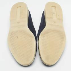 Pre Owned Loro Piana Navy Blue Suede Summer Charms Walk Loafers Size 35.5