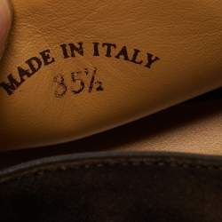 Pre Owned Loro Piana Brown Suede Open Walk Ankle Length Boots Size 35.5