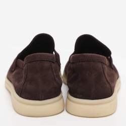 Pre Owned Loro Piana Brown Suede Summer Charms Walk Loafers Size 36