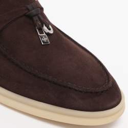 Pre Owned Loro Piana Brown Suede Summer Charms Walk Loafers Size 36