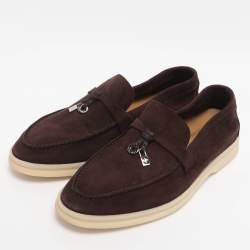 Pre Owned Loro Piana Brown Suede Summer Charms Walk Loafers Size 36