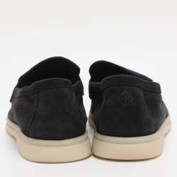 Pre Owned Loro Piana Black Suede Summer Charms Walk Loafers Size 36