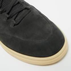 Pre Owned Loro Piana Dark Green Nubuck Leather Soho Walk Slip On Sneakers Size 41