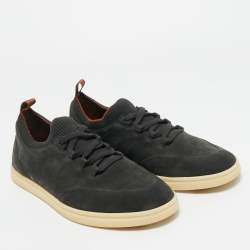 Pre Owned Loro Piana Dark Green Nubuck Leather Soho Walk Slip On Sneakers Size 41