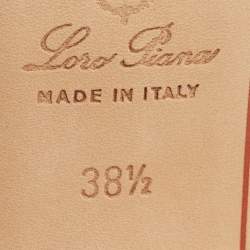 Pre Owned Loro Piana Blue Suede Summer Charms Slide Sandals Size 38.5